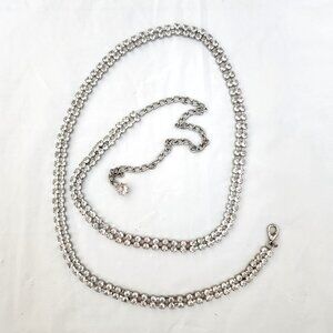 Women's Two Row Rhinestone Belt Chain
